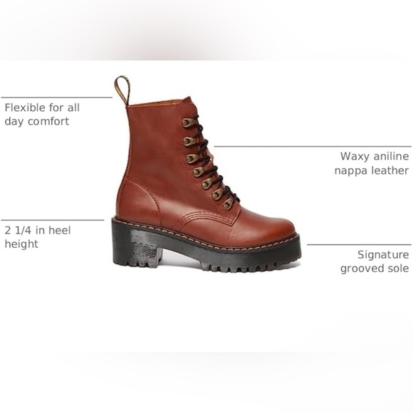 Doc Martens Leona Platform Combat Boots - Picture 3 of 8